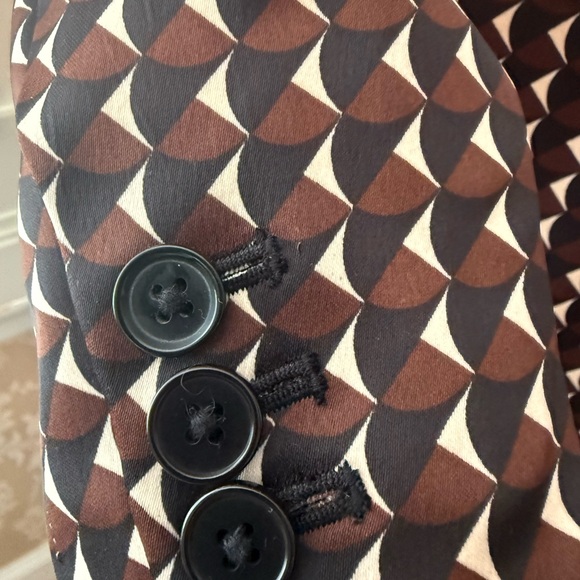 Banana Republic Factory Brown and White Patterned Jacket long and lean blazer - Picture 6 of 10